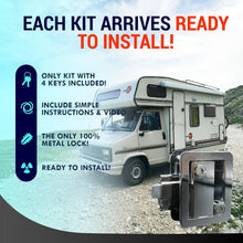 Load image into Gallery viewer, Water-Resistant Chrome RV Door Lock - Fast Installation with Lifetime Warranty