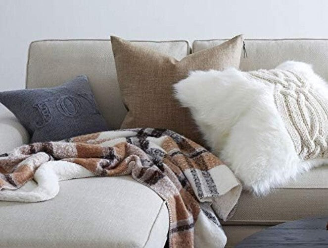 Decorative Throw Pillow Inserts 22in - Set of 2 Feather-Covered White Cushions