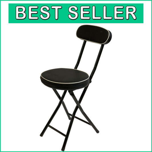 12-Inch Padded Folding Stool with Metal Frame - Ideal for Indoor & Outdoor