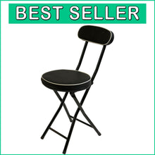 Load image into Gallery viewer, 12-Inch Padded Folding Stool with Metal Frame - Ideal for Indoor &amp; Outdoor