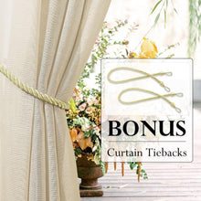 Load image into Gallery viewer, Rustic Linen Sheer Curtains - 52" x 108" Durable Drapes, Set of 2 for Indoor/...