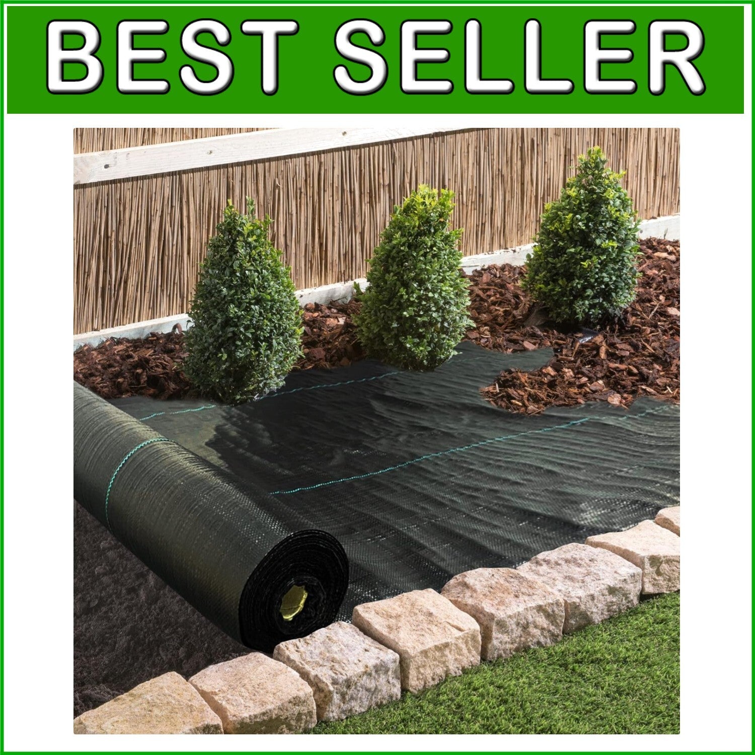 6.5ft Wide Geotextile Weed Control Fabric - Durable, Easy Install Landscape Mat