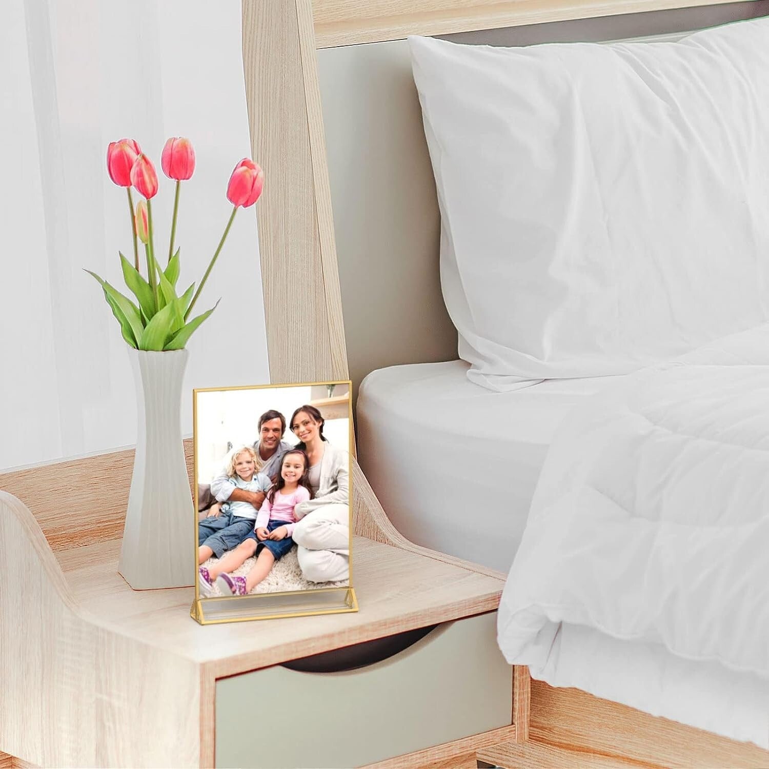 Double-Sided Acrylic Picture Frames with Gold Frames - Perfect for Menu Displays