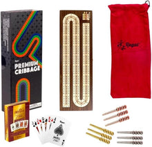 Load image into Gallery viewer, Elegant Cribbage Board Game Set with Integrated Card Storage &amp; Compact Design