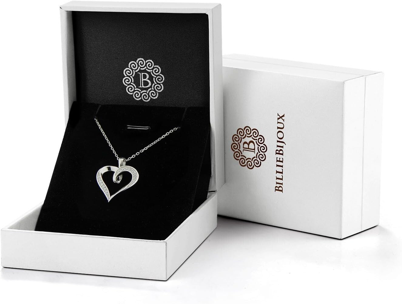 Platinum Plated Intertwined Hearts Necklace - Perfect for Romantic Occasions