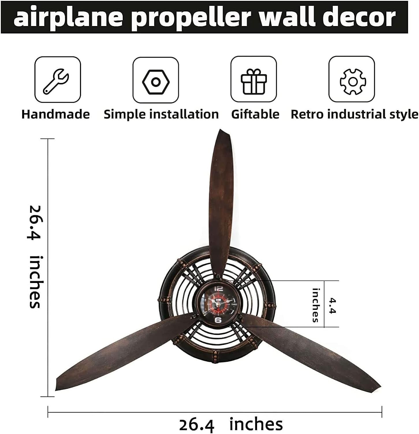 Aviation-Inspired Propeller Wall Sculpture - Perfect for Living Room & Kitchen