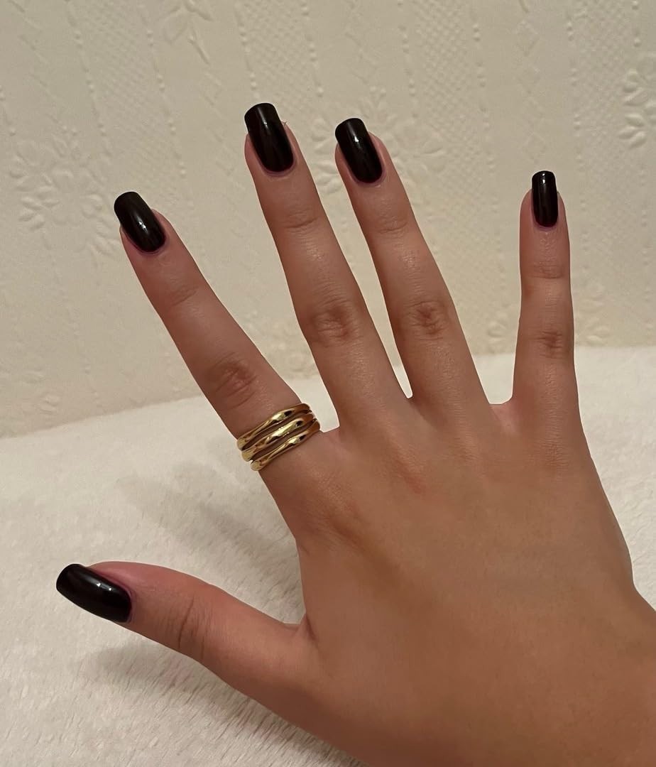 Luxury Waterproof Gold Ring for Women - Everyday Stackable & Sweatproof, Size 6