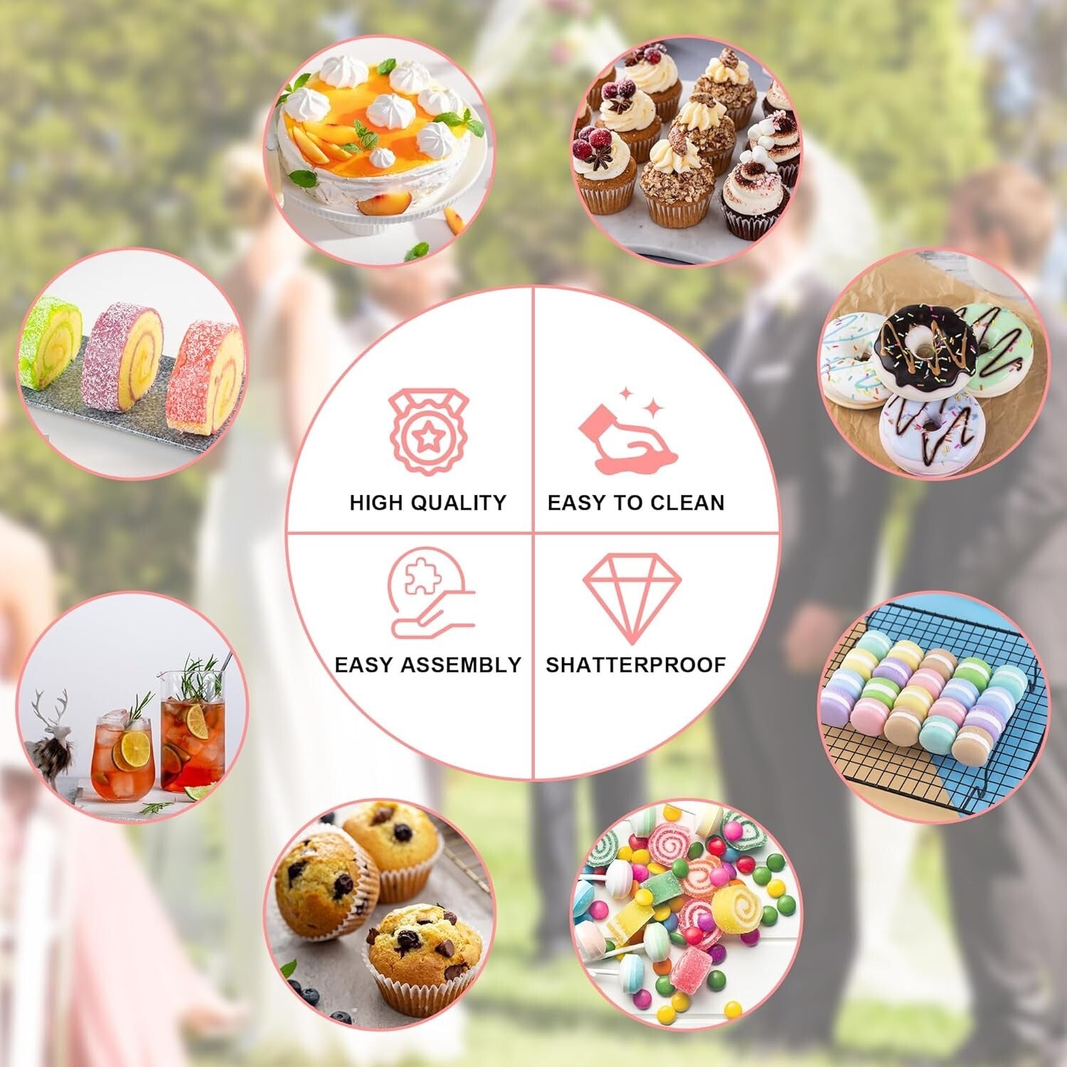 Elegant 7-Tier Acrylic Cupcake Stand - Clear Tower Display for Celebrations