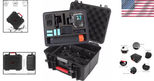 Travel-Friendly Water-Resistant Case for Action Cameras and Accessories Included