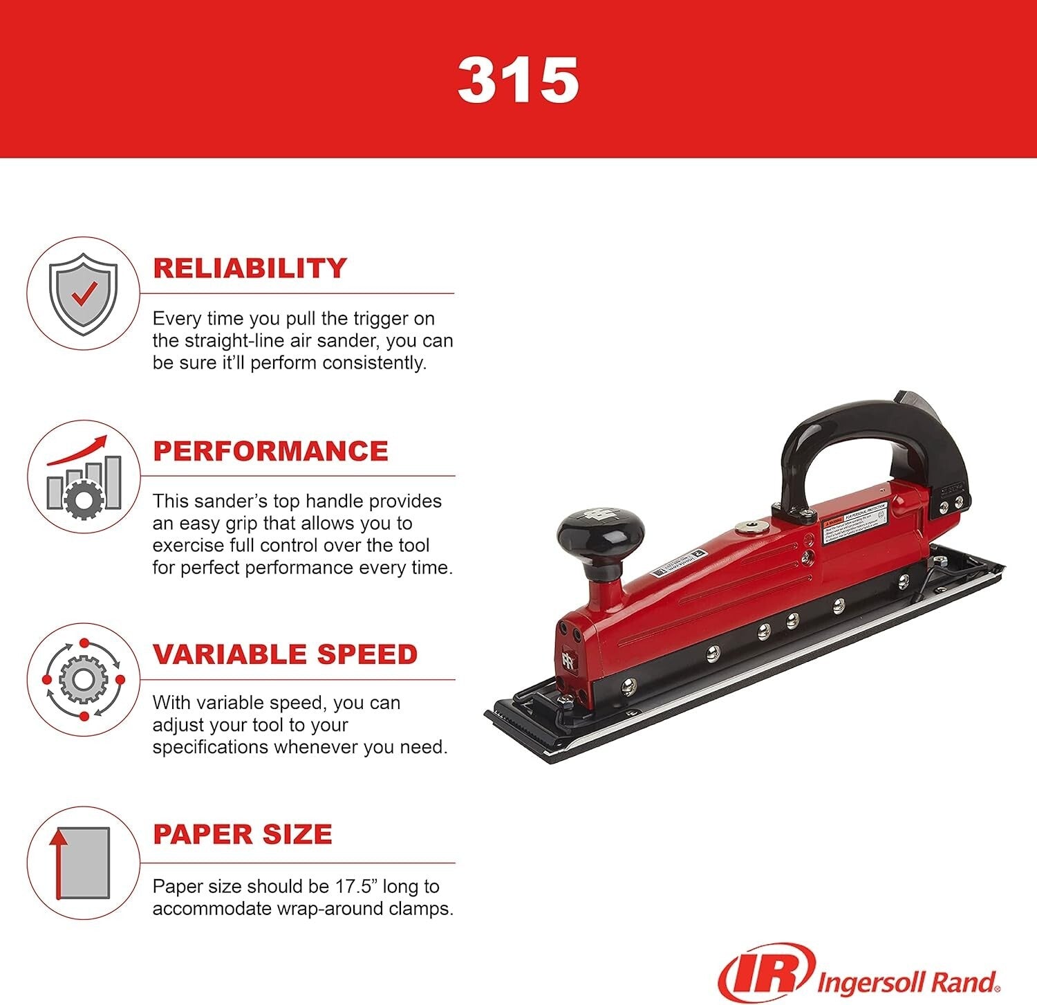Professional Grade 3,000 SPM Air Sander with Vibration Control and Comfort Grip