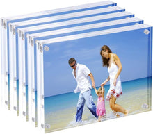 Load image into Gallery viewer, 5x7 Acrylic Photo Frame Set - Elegant Magnetic Double-Sided Display (5 Pack)