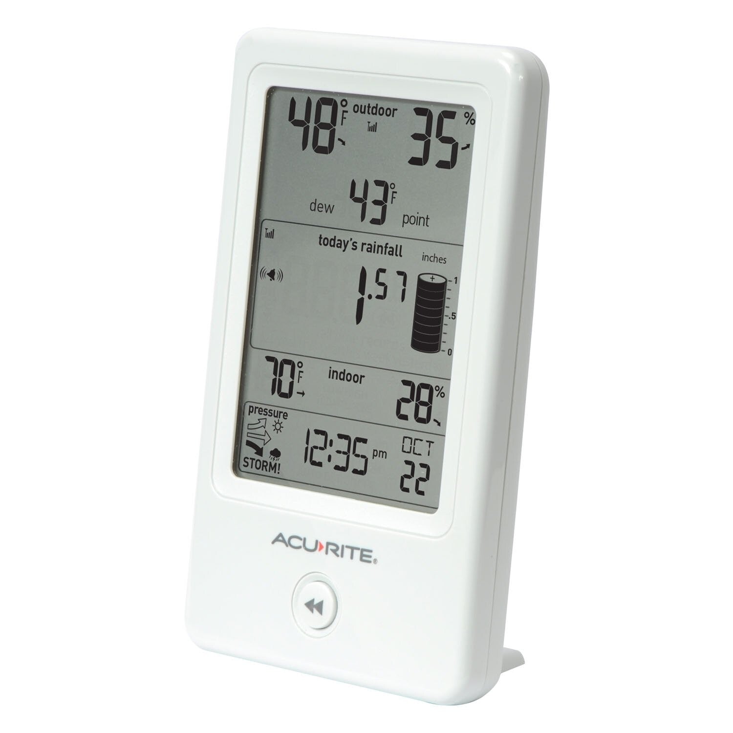 Digital Rain Gauge with Wireless Thermometer & Humidity - All-Weather Reliable