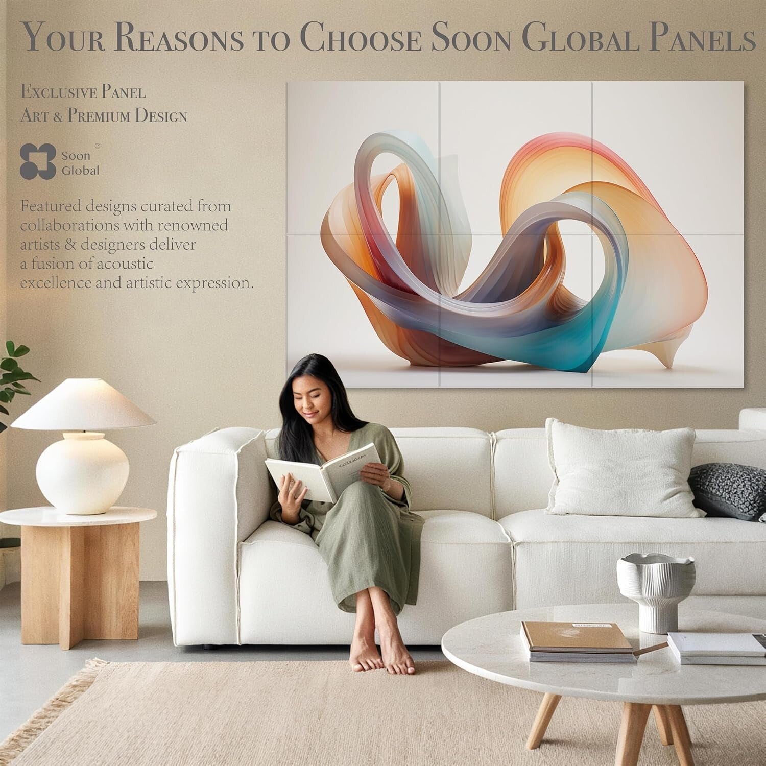 Decorative Acoustic Wall Panels, Artful Sound Absorbing Panels 72 X 48 Inches