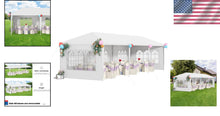 Load image into Gallery viewer, Spacious 10x30 Camp Gazebo with 5 Removable Walls - Perfect for Weddings &amp; BBQs