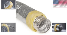 Load image into Gallery viewer, 4-Inch Heavy-Duty Insulated Aluminum Duct Pipe - 25 Feet Long for HVAC Systems