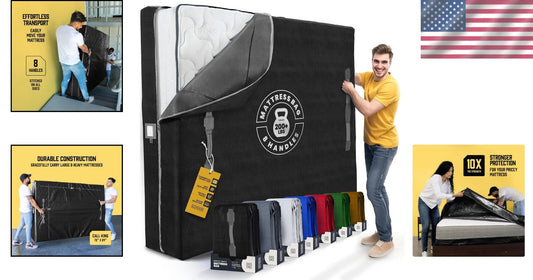 Water-Resistant Extra Thick Mattress Cover with Zipper for Safe Storage & Moving