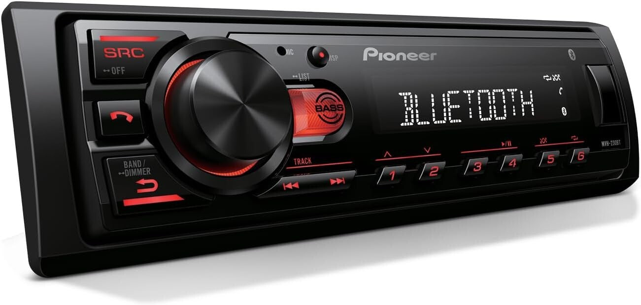 Mechless 50W Bluetooth Car Stereo with Hands-Free Calling & USB Media Options