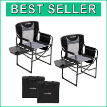Load image into Gallery viewer, Portable Camping Directors Chair with Side Table - Ideal for Fishing &amp; Picnics