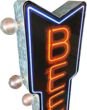 Load image into Gallery viewer, Retro Neon Beer On Tap Double-Sided Sign with LED Bulbs – Perfect for Man Caves