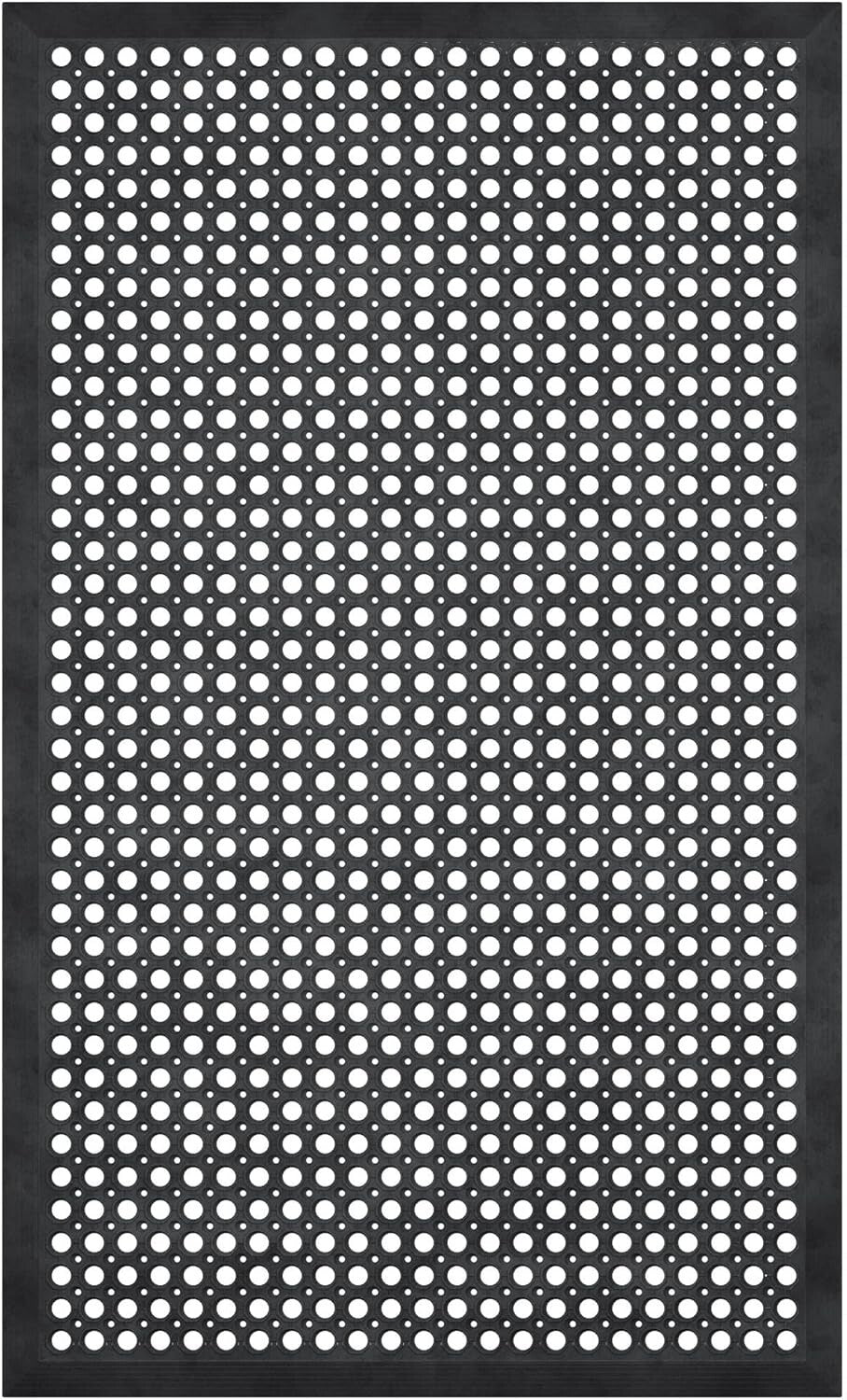 Durable Indoor/Outdoor Rubber Doormat 3'x5' - Low Profile & Fade Resistant