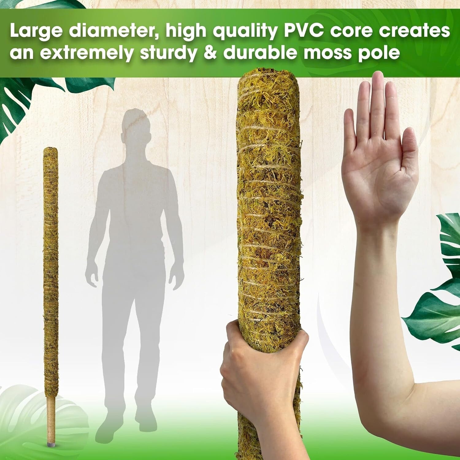 59'' Sturdy Moss Support Pole for Tall Plants - Perfect for Indoor Gardens
