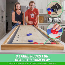 Load image into Gallery viewer, 72-Inch Shuffleboard and Curling Board Combo - Durable Pine Wood Fun for All