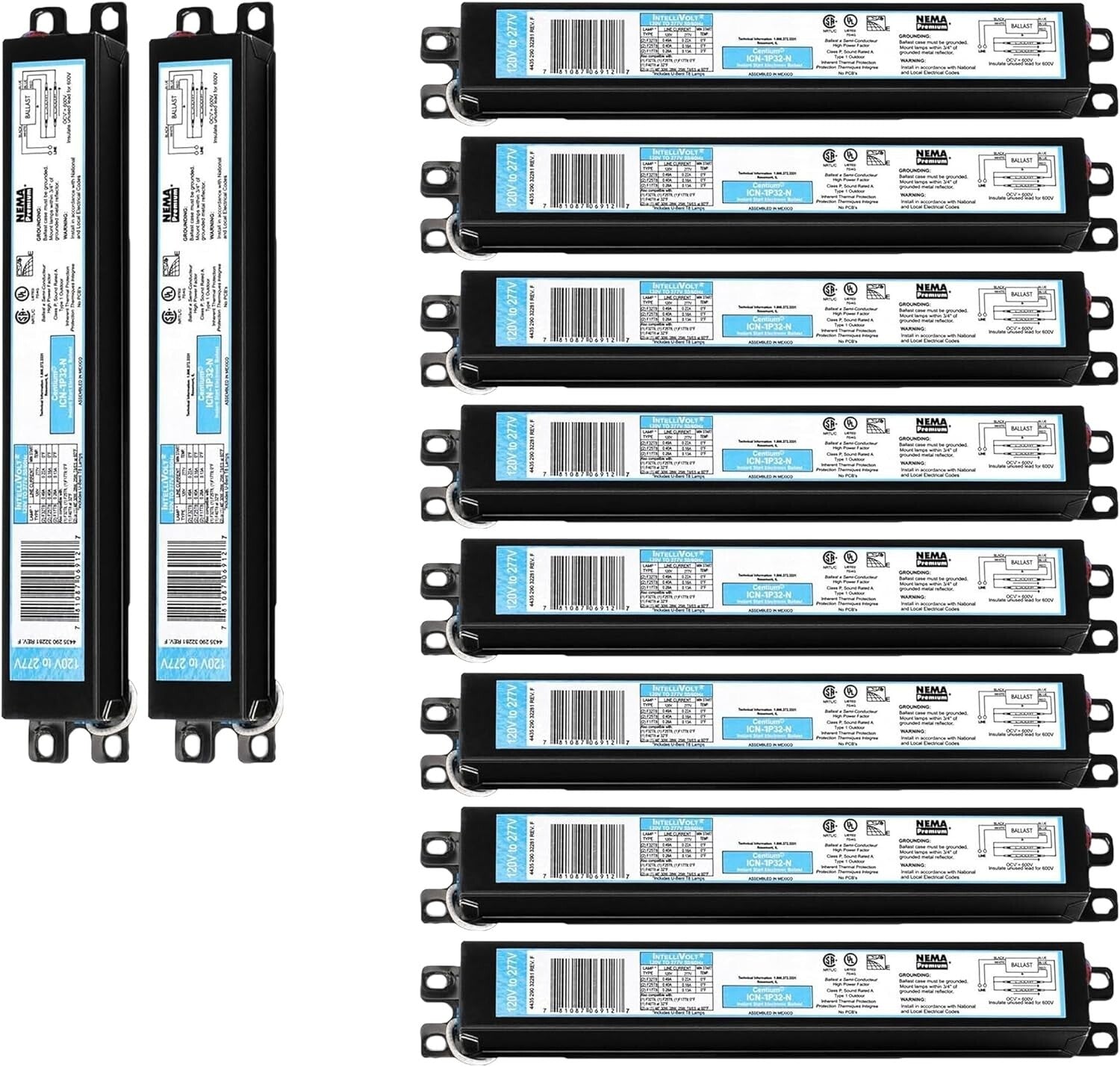 10-Pack Instant Start Electronic Fluorescent Ballast for F32T8 with Auto Restart