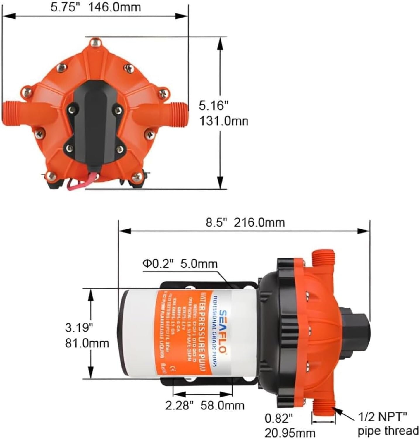 Powerful 55-Series Self-Priming Diaphragm Pump - Quiet 5.5 GPM Water Solution