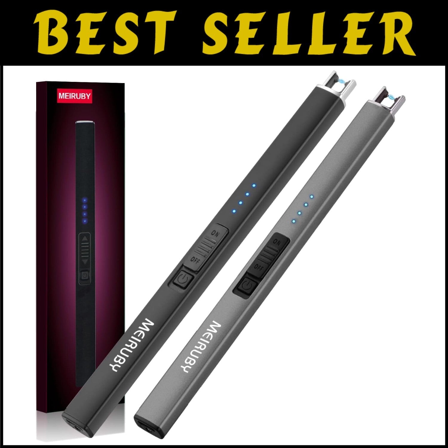 2-Pack Rechargeable USB Electric Candle Lighter - Windproof & Elegant Design