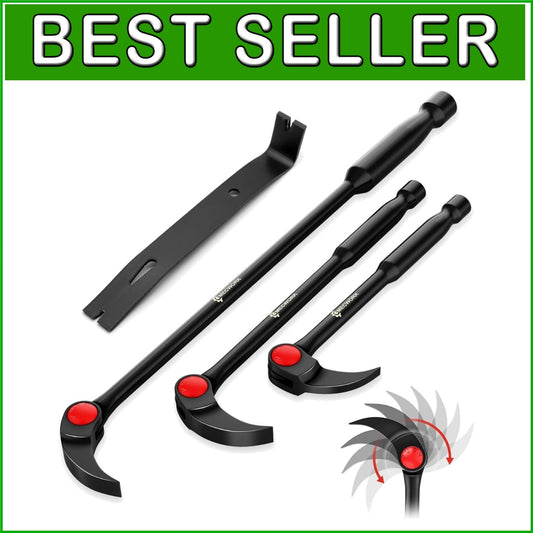 Heavy-Duty Chrome Vanadium Pry Bar Set - Ideal for Automotive and Construction