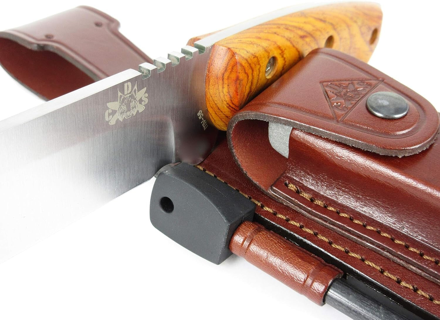 Celtibero Tactical Survival Knife with Cocobolo Handle & Leather Sheath