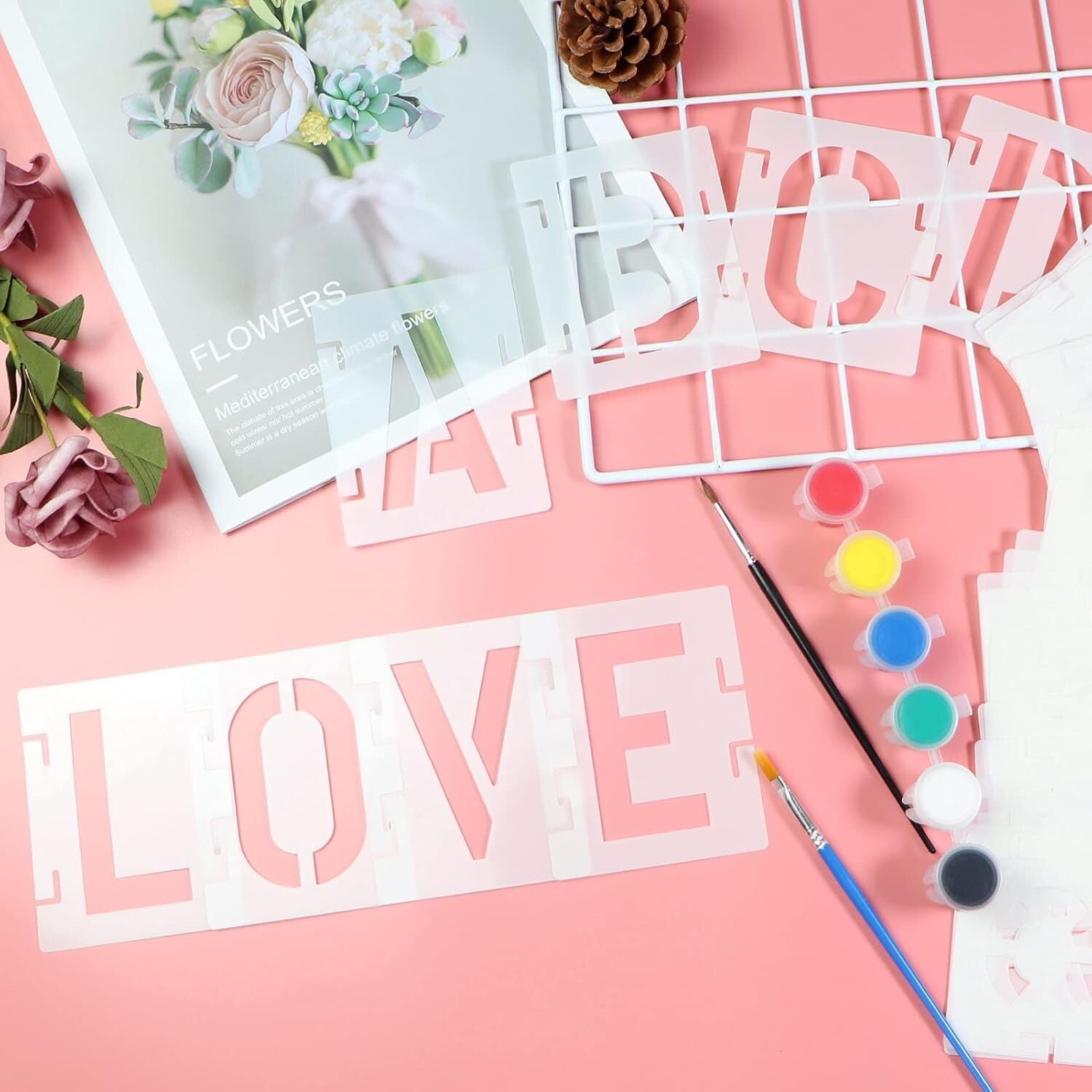 Eco-Friendly 20 Inch Letter Stencils - Reusable Alphabet Templates for Art