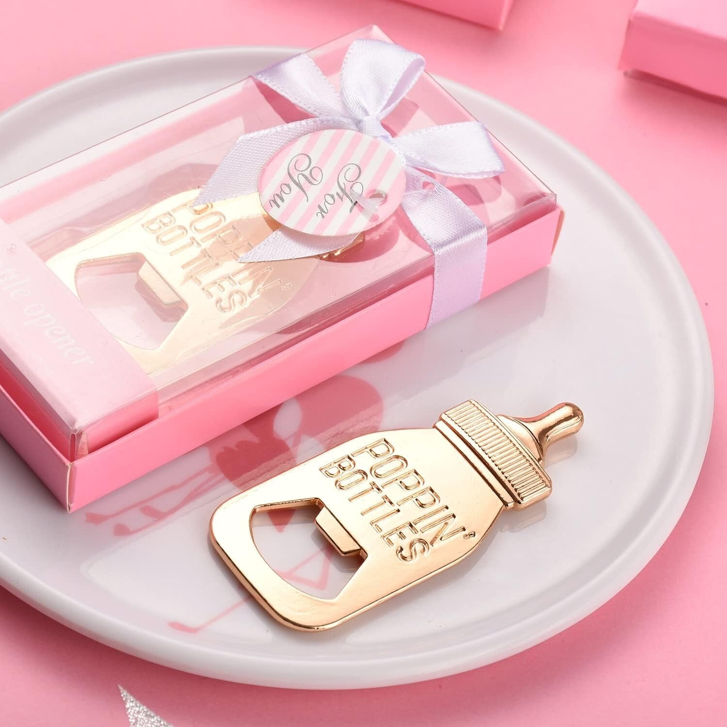 Durable Pink Baby Bottle Bottle Openers - Perfect for Baby Shower Guests