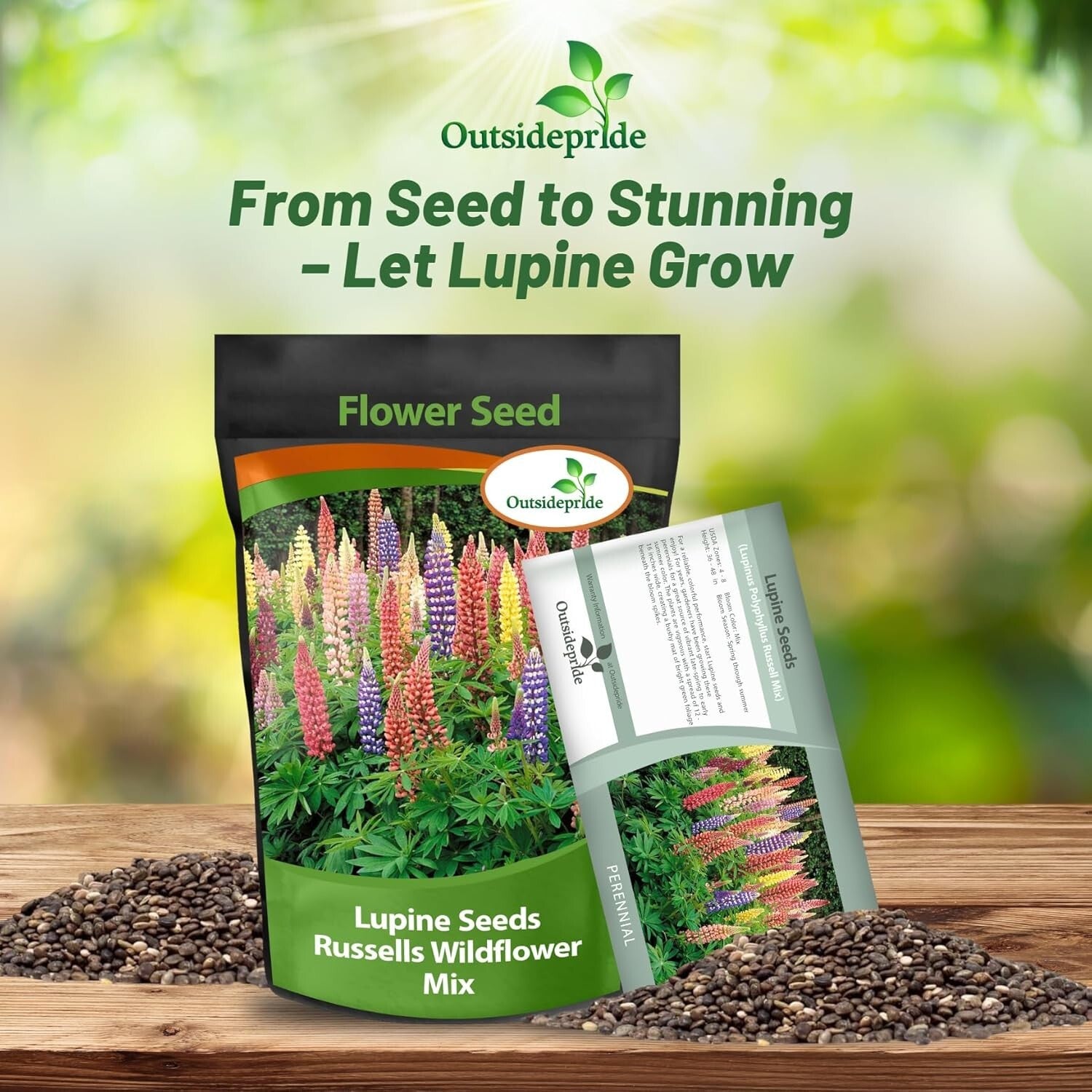 1 lb Mixed Russell Lupine Seeds - Perennial Wildflowers for Pollinator Gardens