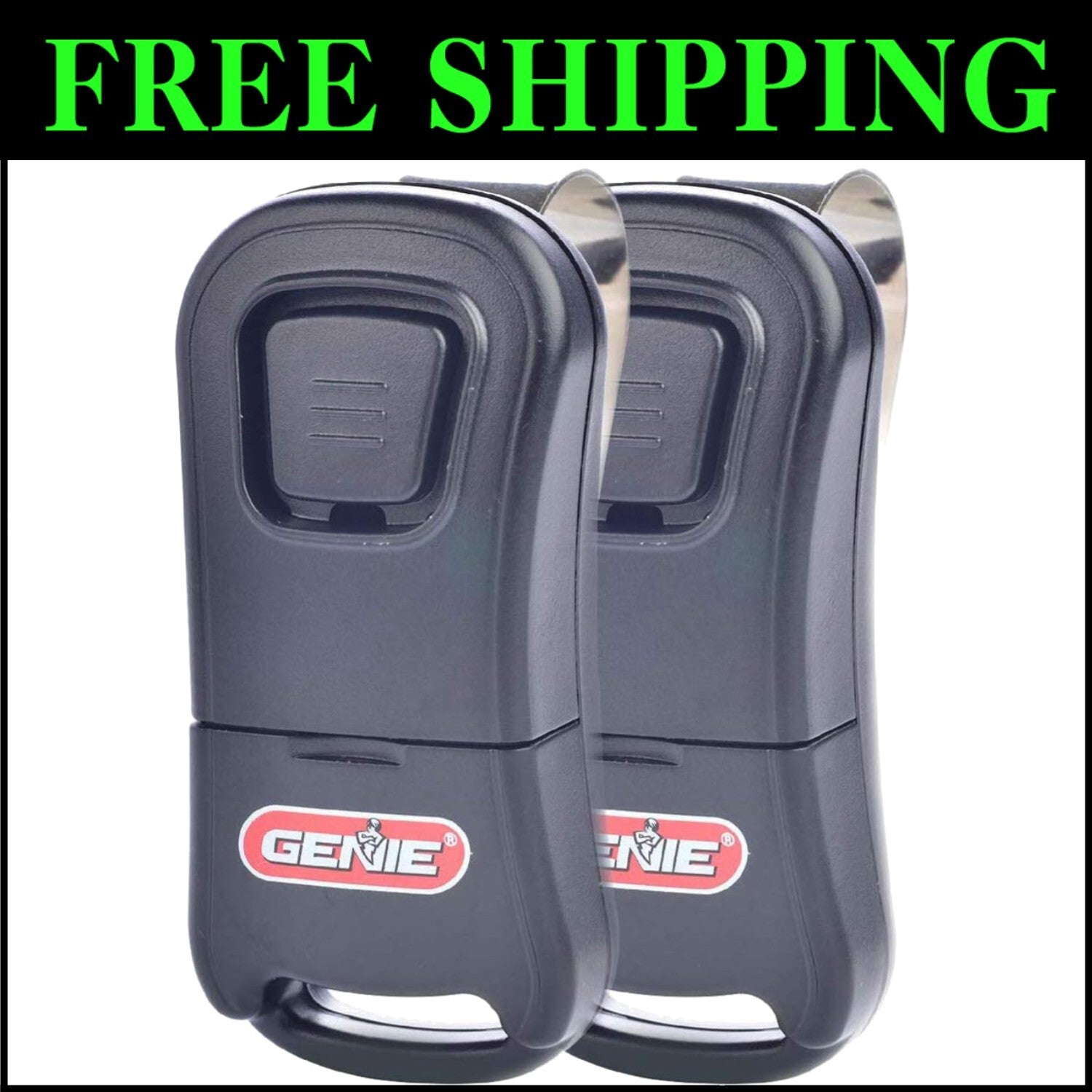 2-Pack Single Button Garage Door Remotes - Intellicode Compatible & Secure