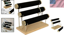 Load image into Gallery viewer, Freestanding 3-Tier Bracelet Holder - Elegant Velvet Stand for All Jewelry