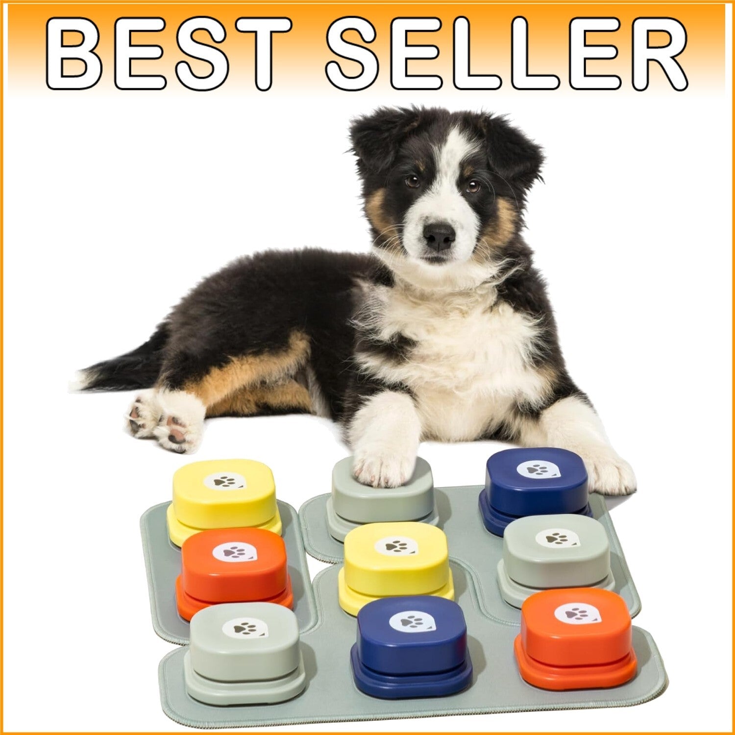 Recordable Dog Communication Buttons with Rubber Mat for Interactive Training