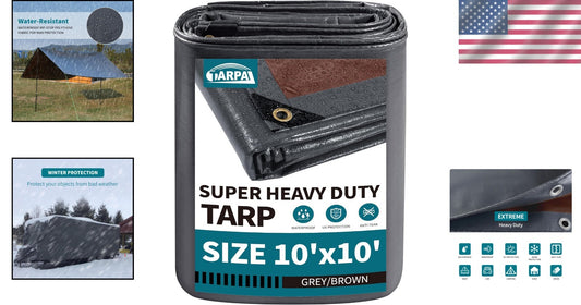 All-Weather 10x10 Feet Heavy Duty Tarp - Waterproof, UV and Tear Resistant