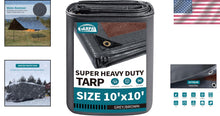 Load image into Gallery viewer, All-Weather 10x10 Feet Heavy Duty Tarp - Waterproof, UV and Tear Resistant