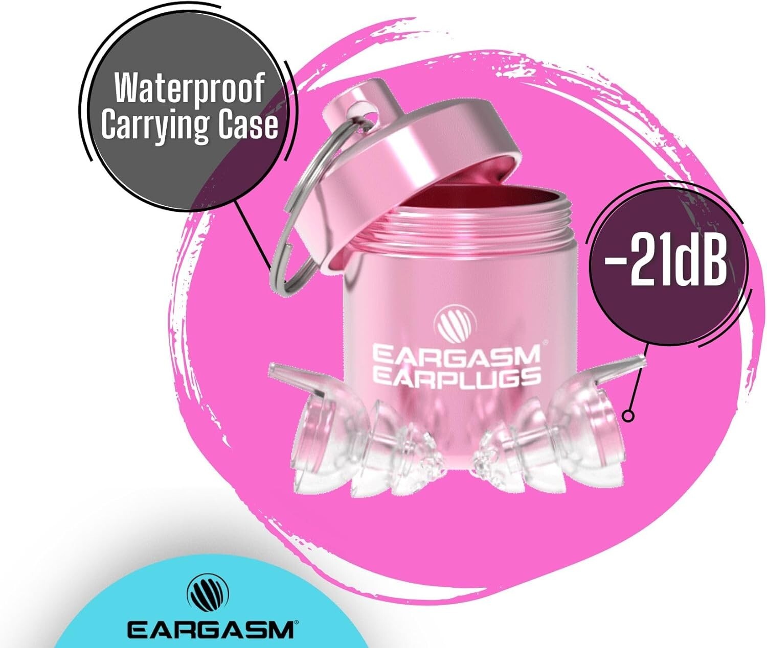 Ergonomic Silicone Earplugs with Waterproof Case - Ideal for Concerts & Sports