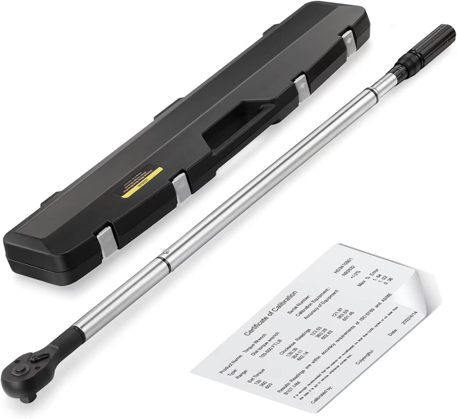 Compact 3/4-Inch Torque Wrench 100-600ft.lb with Alloy Head and Easy Read Scale