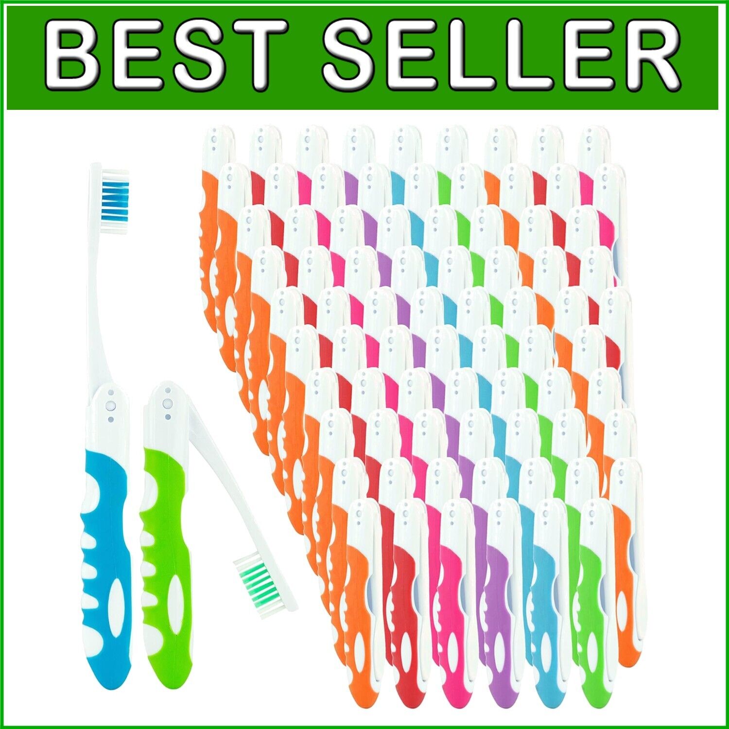 100 Pack Travel Toothbrush Set - Individually Wrapped, Medium Soft Bristles
