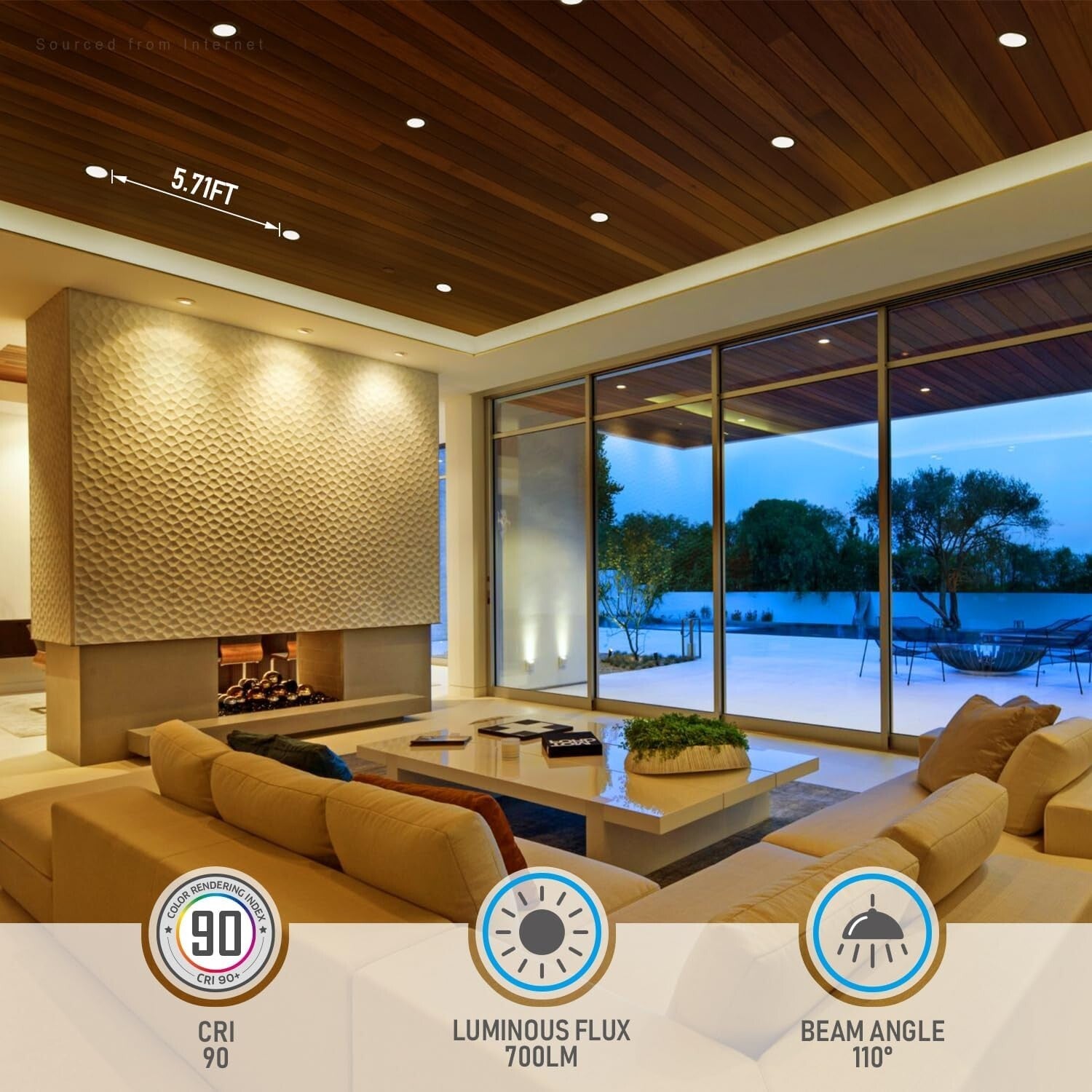 Customizable Ultra-Thin Recessed Downlights with 5 CCT - Easy Install, Pack of 6