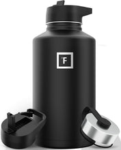 Load image into Gallery viewer, Double-Walled Sports Water Bottle with 3 Leak-Proof Lids - 64 oz Stainless Steel