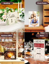 Load image into Gallery viewer, Stylish 12 Pieces Double-Sided Acrylic Sign Holders for Tabletop Use - 8.5 x 11