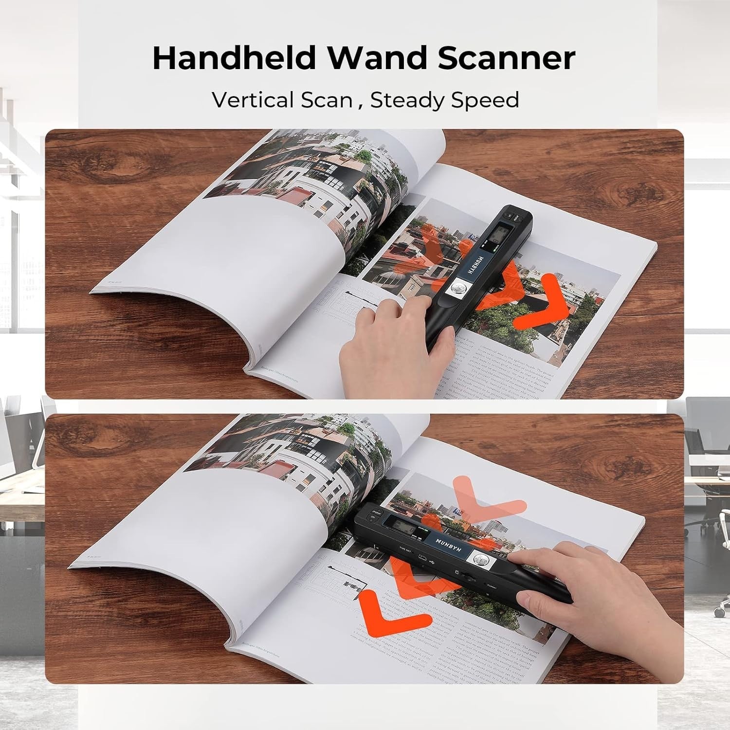Compact 900 DPI Wand Scanner with USB Connection - Ideal for Easy Digitalization