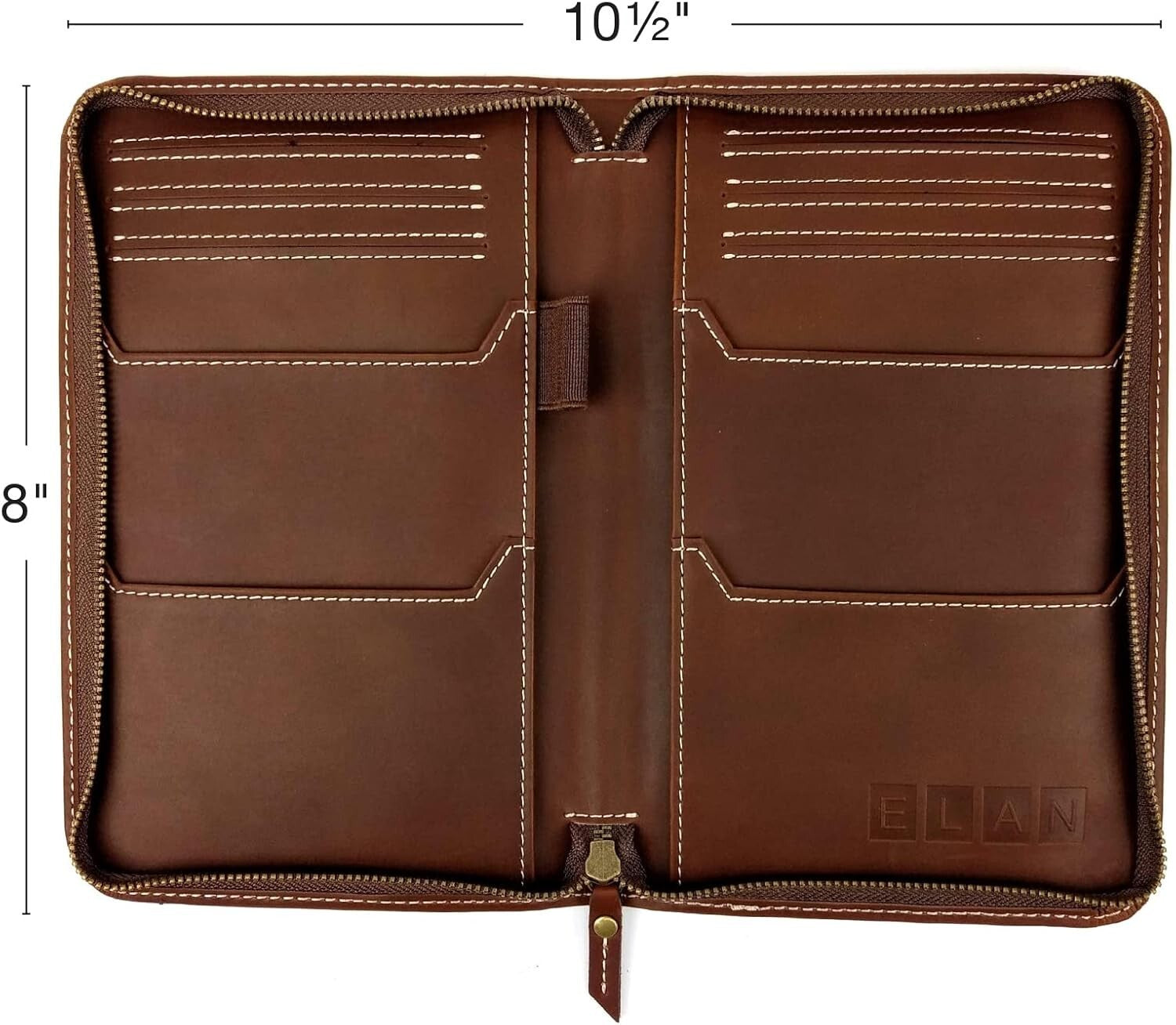 Elegant Black Split Grain Leather Travel Wallet & Passport Holder for Travelers