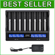 Load image into Gallery viewer, 8-Bay 21700 &amp; 18650 Smart Battery Charger with LCD Display - Fast 1A*8 Charging