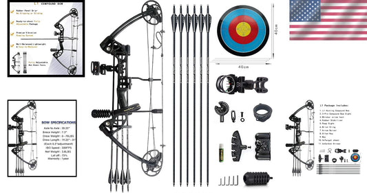 Adjustable 0-70 Lbs Compound Bow with Accessories - Perfect for Beginners