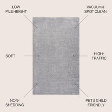 Load image into Gallery viewer, Modern Solid Grey Indoor Area Rug 4' x 6' - Low Pile, Stain Resistant &amp; Pet Safe